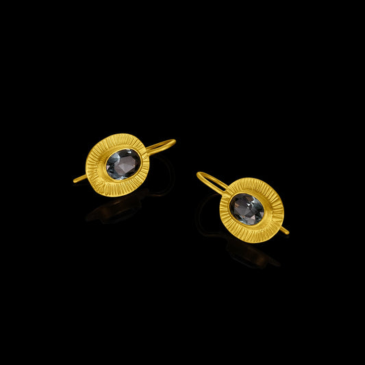 Spinel Sun Frame Drop Earrings