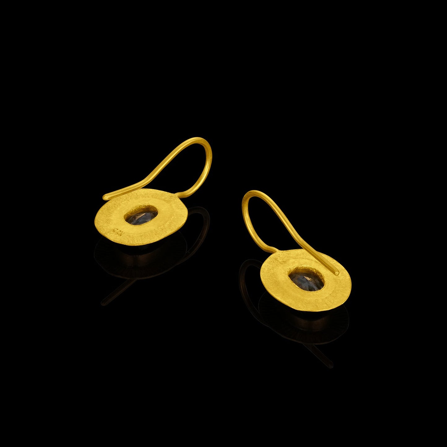 Spinel Sun Frame Drop Earrings