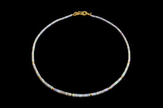 Banded Opal Bead Necklace