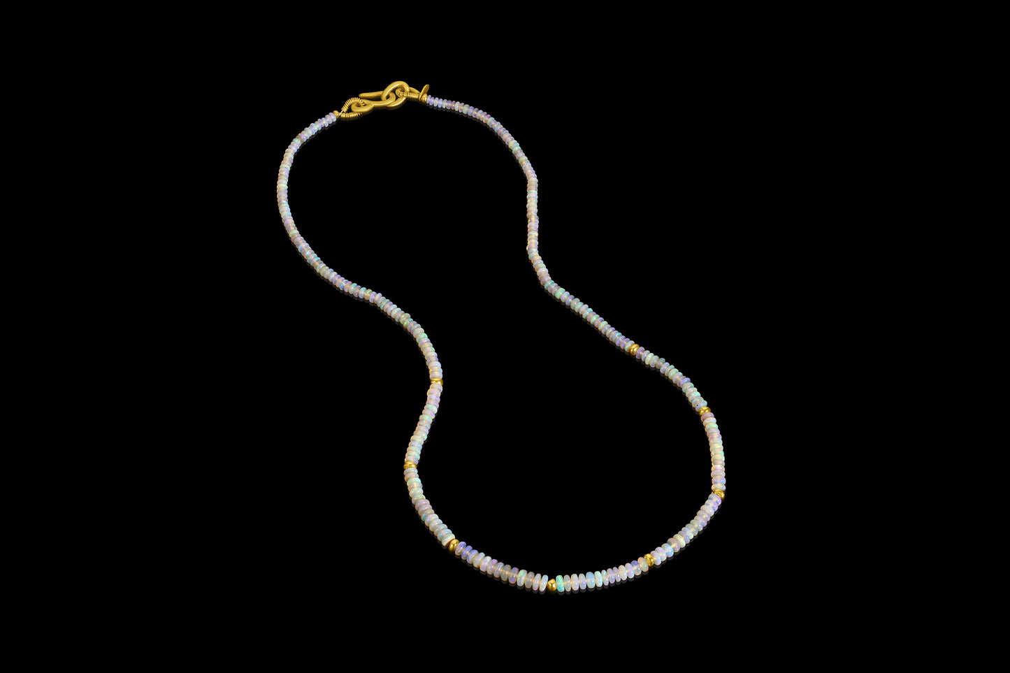 Banded Opal Bead Necklace