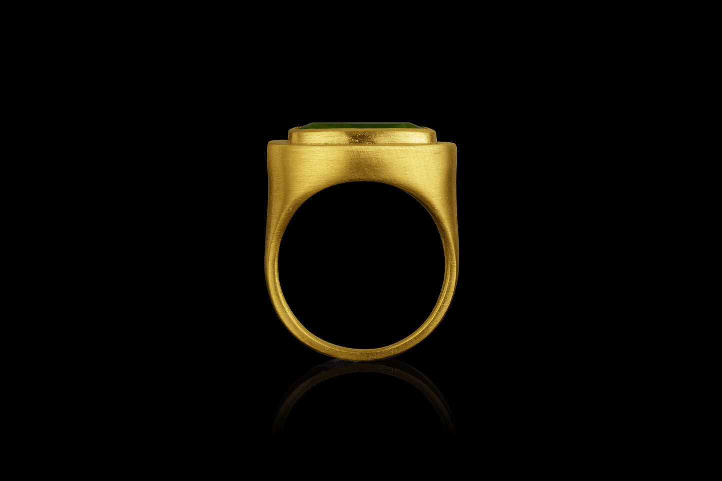 Peridot Tablet Signet Ring