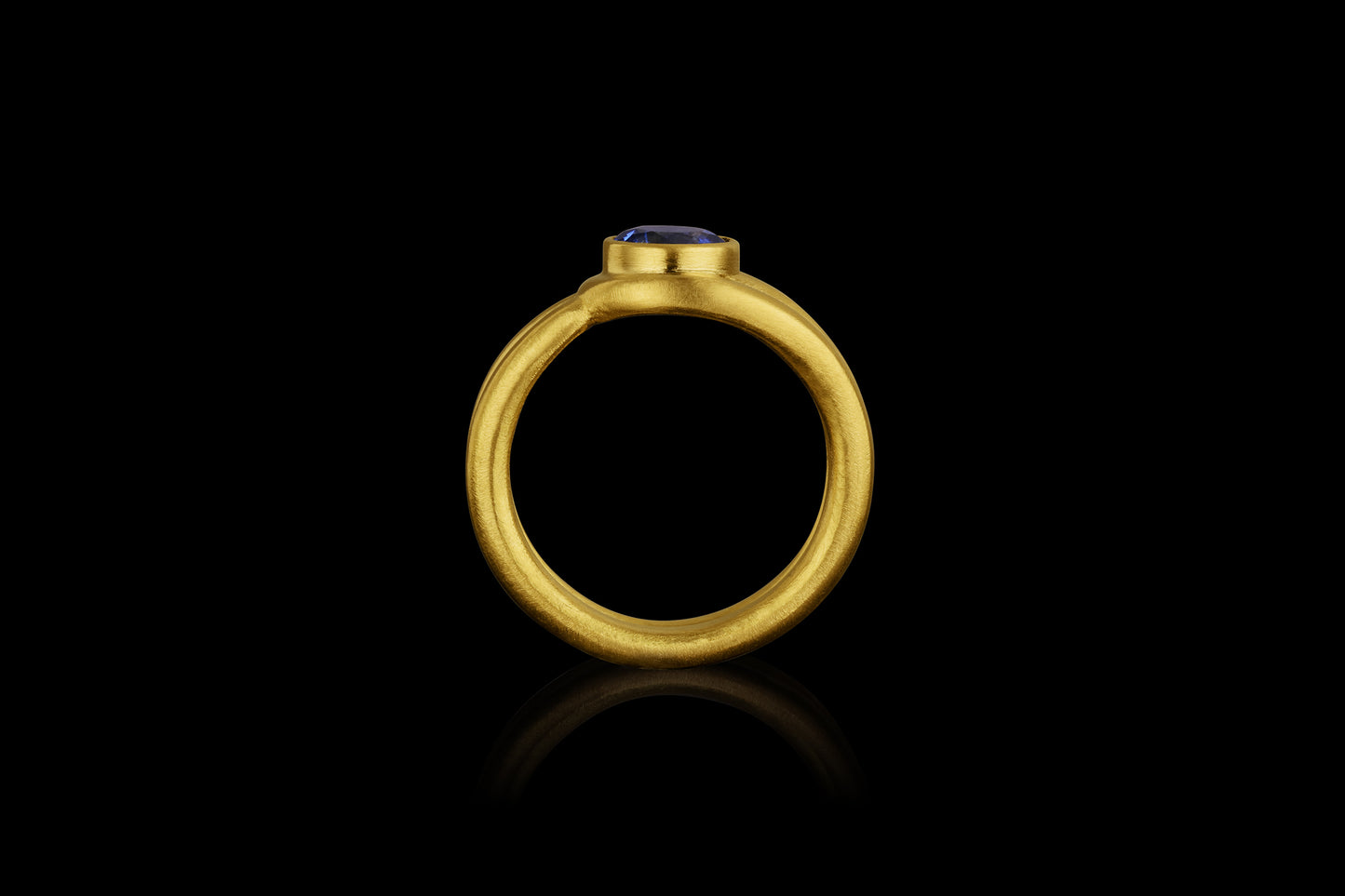 Sapphire Cabochon Button Ring