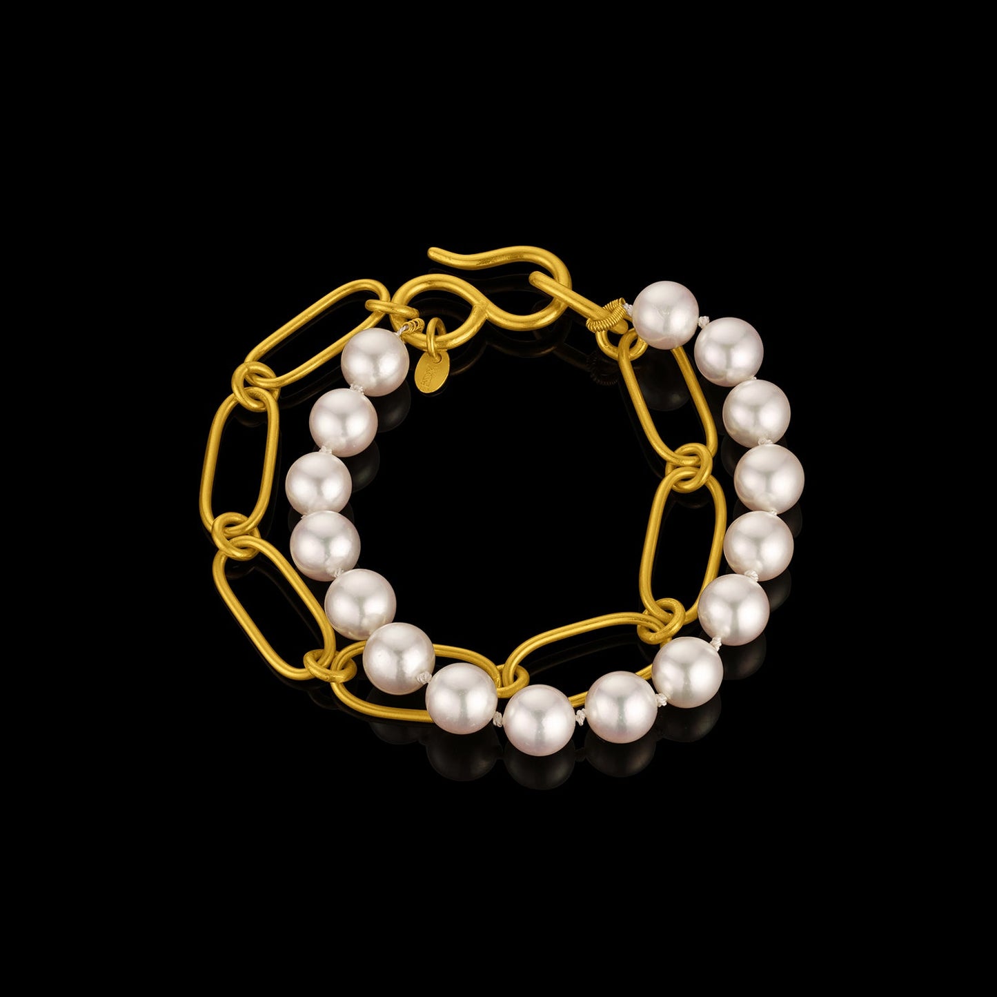 Cypriot Link Pearl Chain Bracelet
