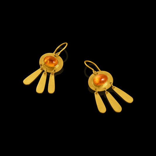 Mandarin Garnet Sun Drop Earrings