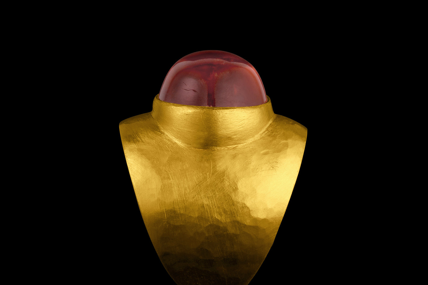 Peach Tourmaline Domed Ring Band