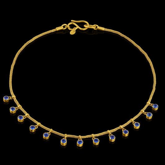 Grecian Sapphire Drop Necklace