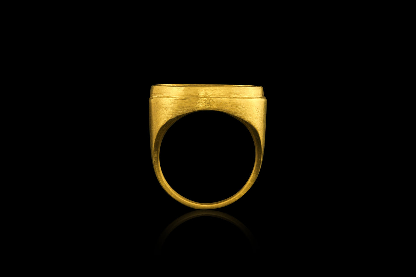 Rock Crystal Bee Intaglio Tablet Signet Ring Side View