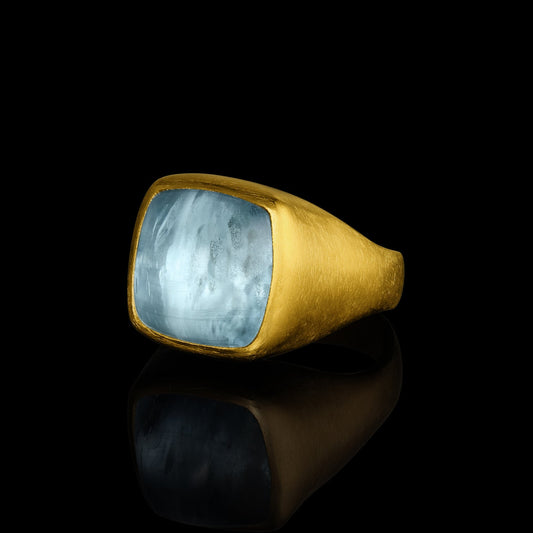 Aquamarine Medici Signet Ring