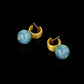 Aquamarine Chunky Hoop Earring
