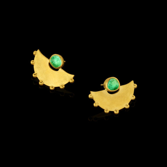 Emerald Mochica Post Earrings