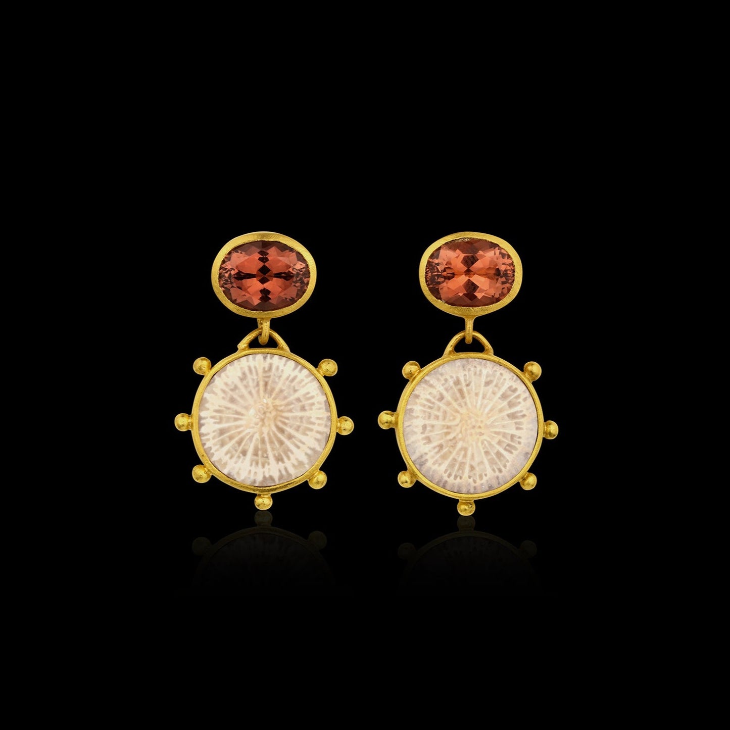 Fossilized Coral Post Earring