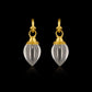 Carved Rock Crystal Pendant Hoop Earrings
