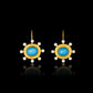 Turquoise and Pearl Frame Drop Earrings