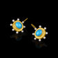 Turquoise and Pearl Frame Drop Earrings