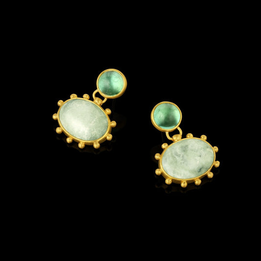 Variscite Water Drop Post Earrings