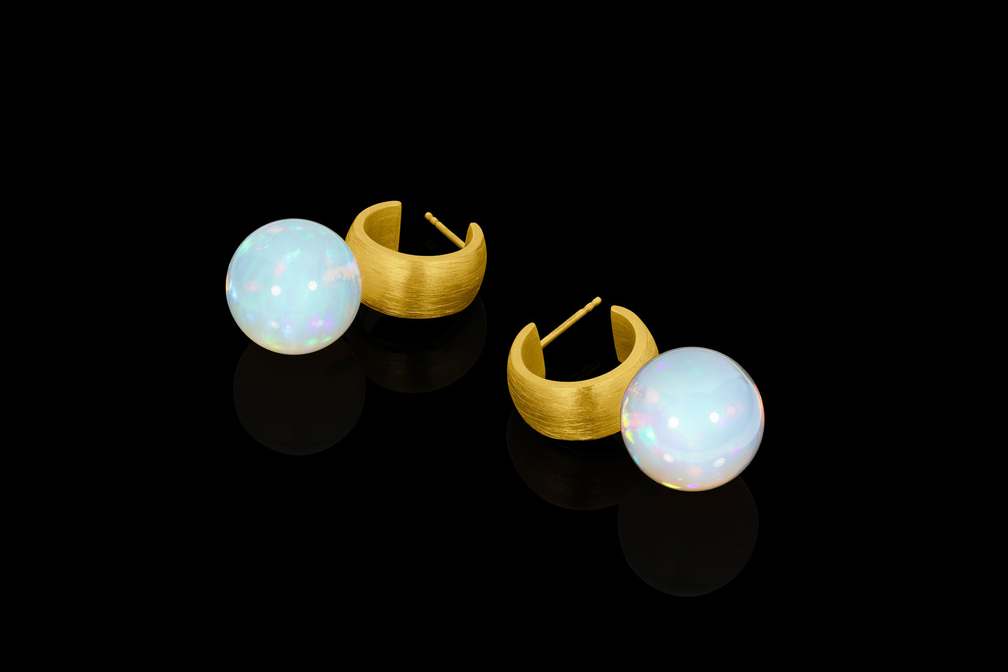 Opal Chunky Hoop Earrings