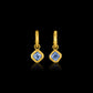Antique Asscher-Cut Sapphire Pendant Roman Hoop Earrings