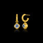 Antique Asscher-Cut Sapphire Pendant Roman Hoop Earrings