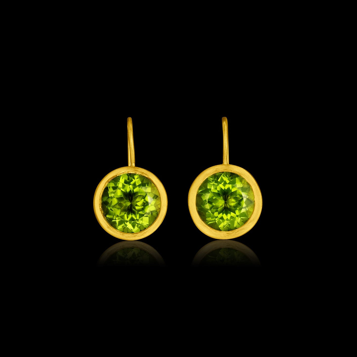Peridot Button Back Earrings