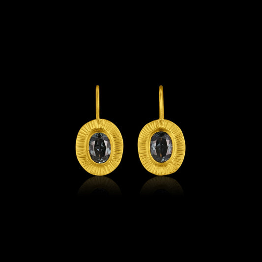 Spinel Sun Frame Drop  Earrings