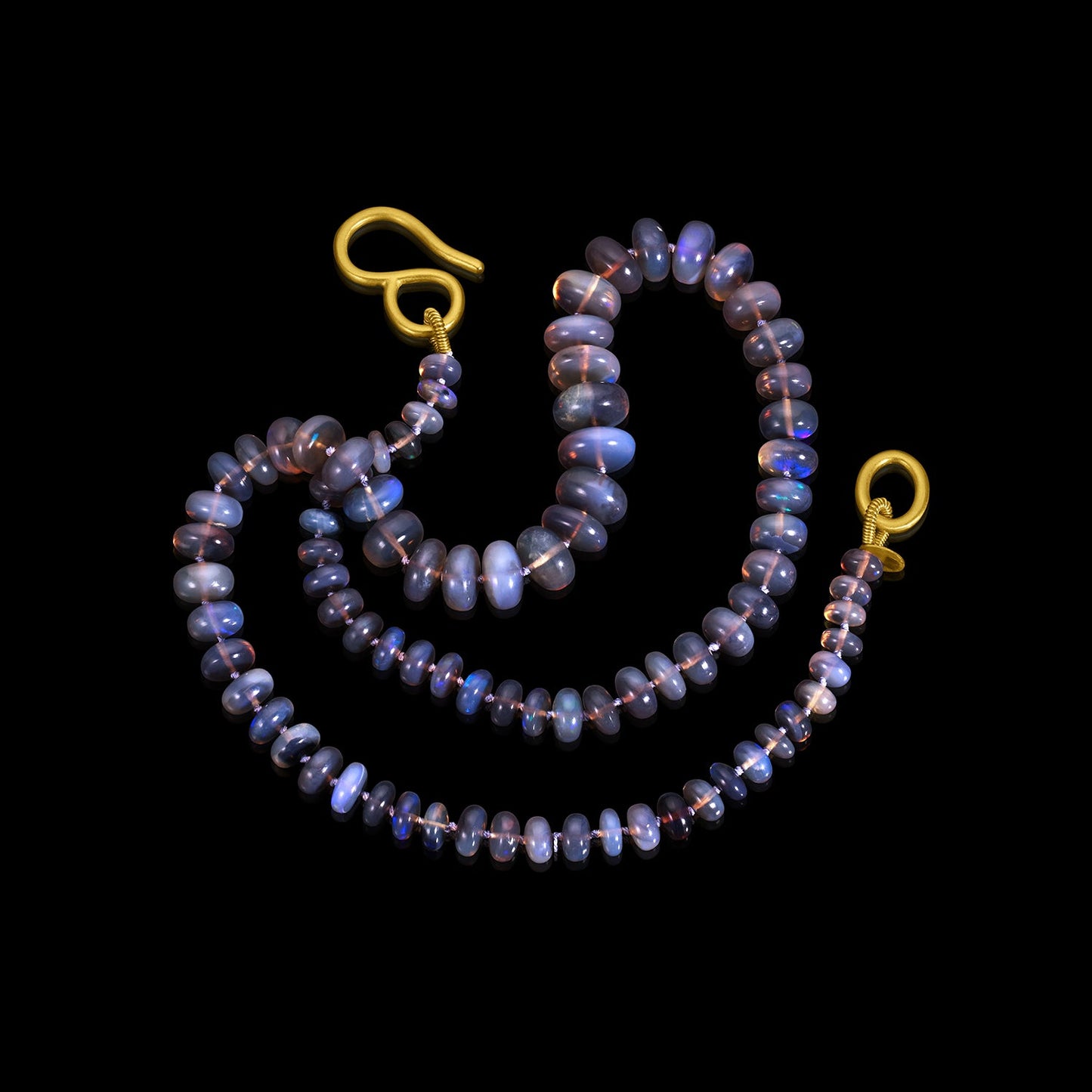 Lavender Opal Bead Necklace
