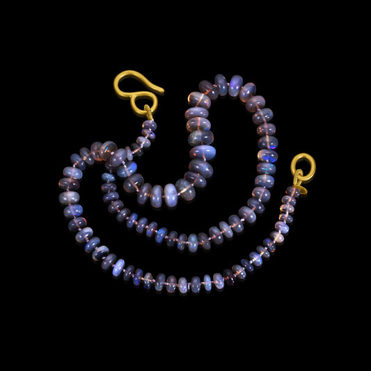 Lavender Opal Bead Necklace