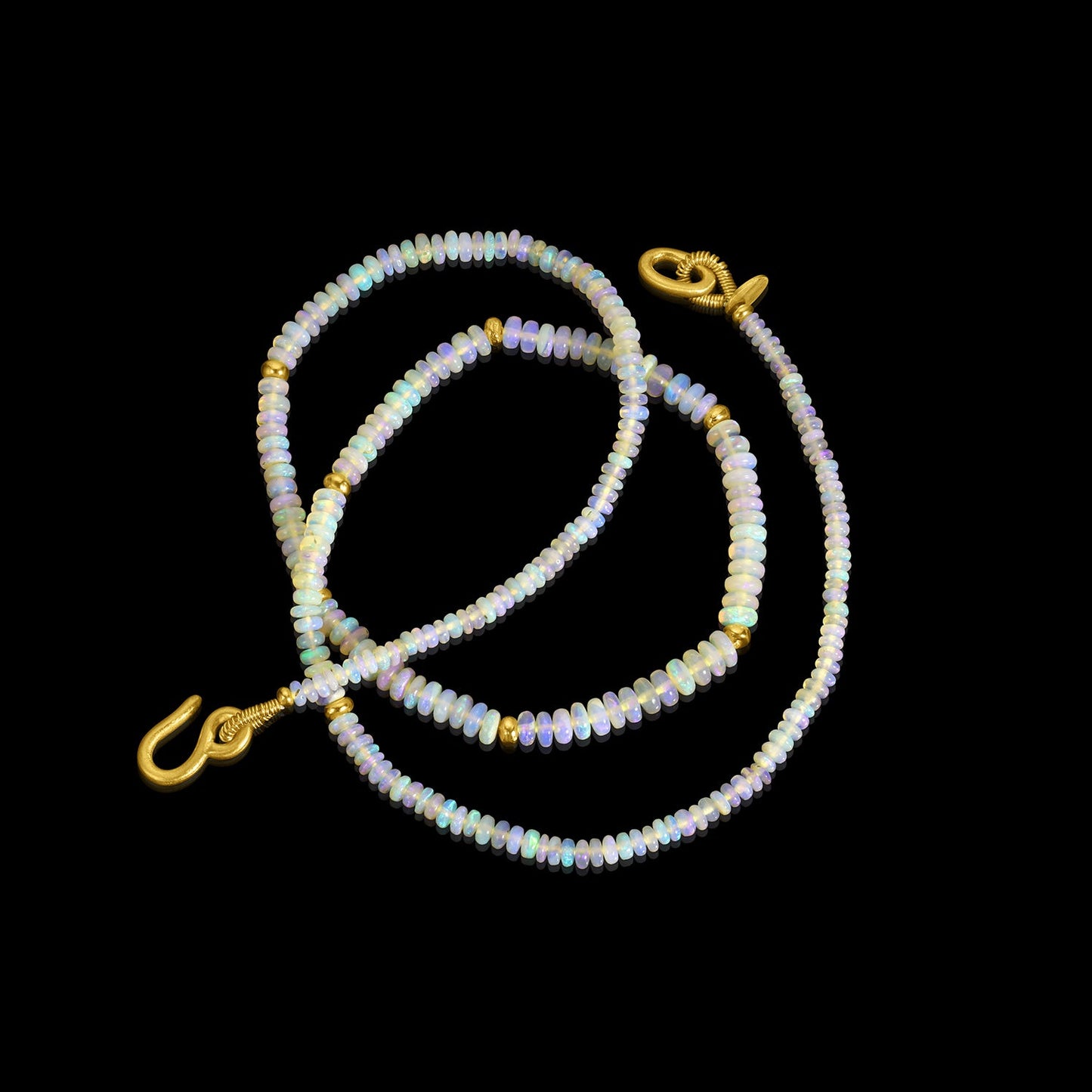 Banded Opal Bead Necklace