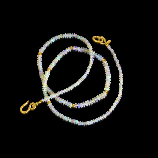 Banded Opal Bead Necklace