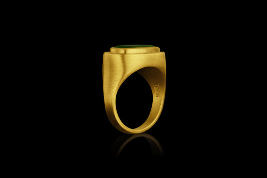 Peridot Tablet Signet Ring