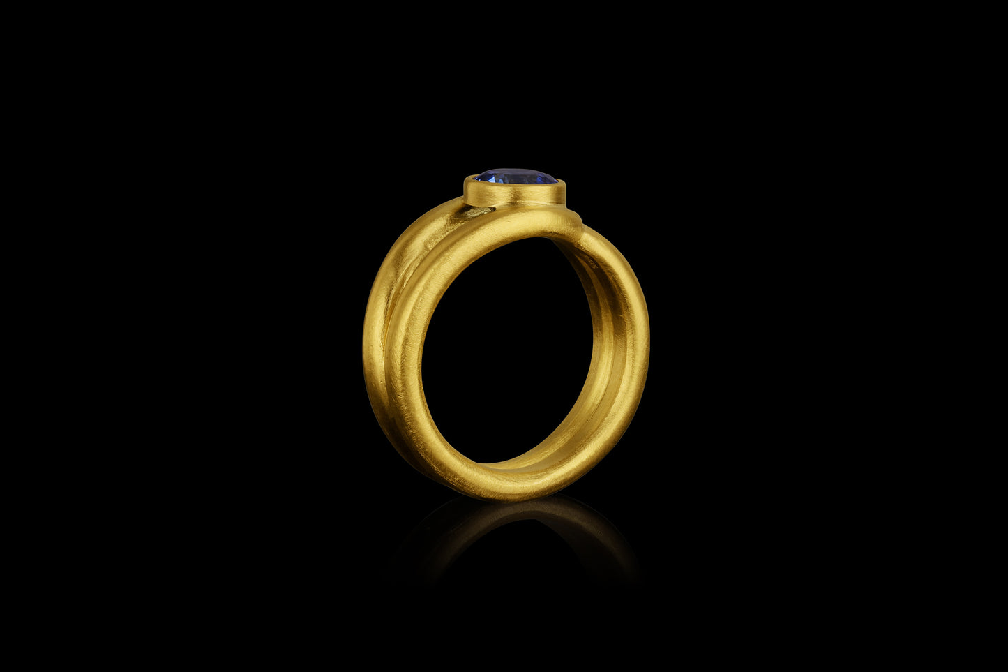 Sapphire Cabochon Button Ring