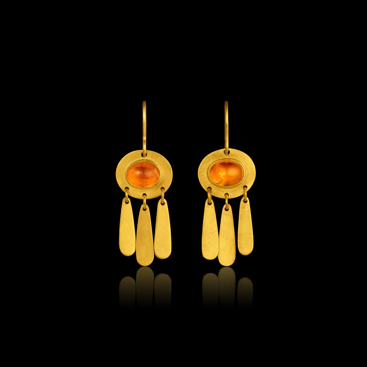 Mandarin Garnet Sun Drop Earrings