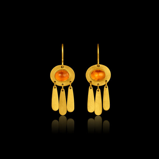 Mandarin Garnet Sun Drop Earrings