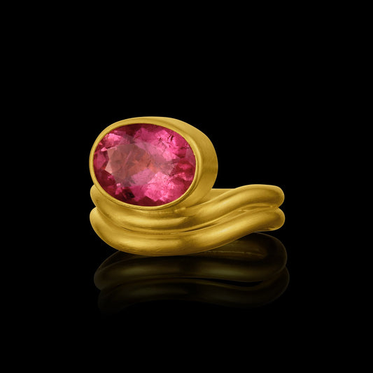 Pink Tourmaline Cycladic Ring