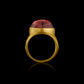 Peach Tourmaline Domed Ring Band