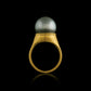 Pistachio Pearl Roman Signet Ring Side View