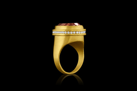 Morganite Medici Signet Ring