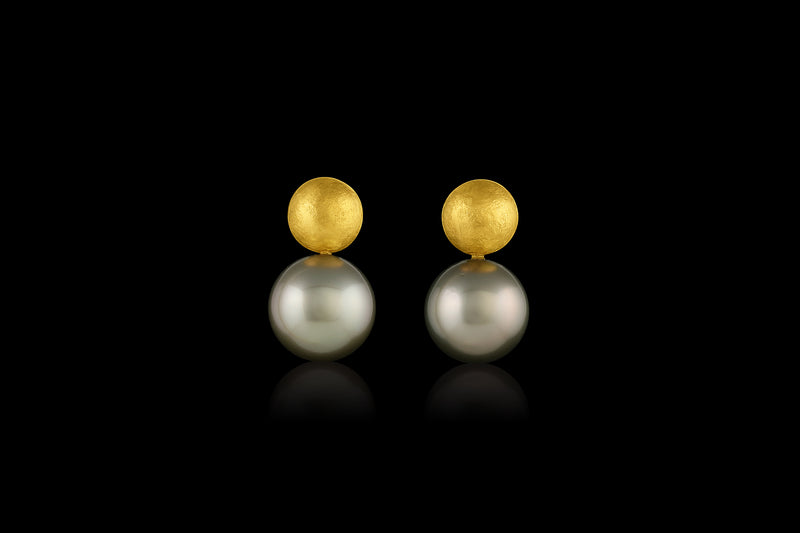 Pistachio Pearl Button Post Earrings