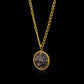 OOAK, Ancient Greek silver roaring lion (c. 300-200 BCE), in a modern gold frame and accented with diamonds. Hanging from handwoven chain.