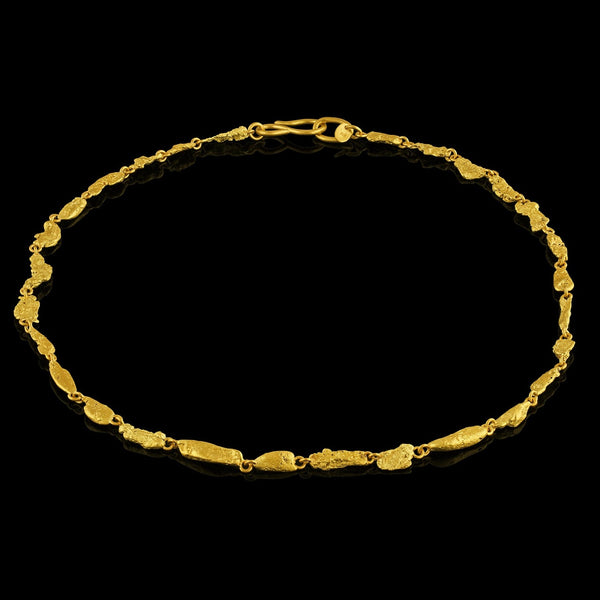Gold nugget chain sourced from the Yukon Territory of Northern Canada.