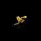 With sinuous curves that climb up the ear, this 22-karat yellow gold snake cuff is beautifully balanced. (right ear)