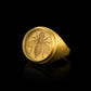 Rock Crystal Bee Intaglio Tablet Signet Ring