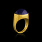 Tanzanite Cabochon Roman Signet Ring Side View