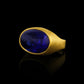 Tanzanite Cabochon Roman Signet Ring