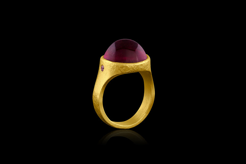 Rubellite Tourmaline Roman Signet Ring