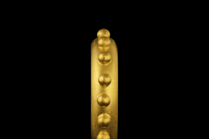A 22k gold band ring accented with gold spheres - side view 2