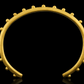 A playful 22-karat gold cuff bracelet accented with spheres of gold - Side view