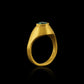 Woodland Tsavorite Garnet Norse Signet Ring Side View