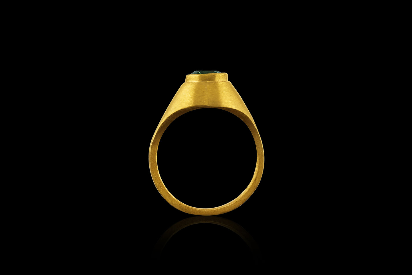 Woodland Tsavorite Garnet Norse Signet Ring Side View