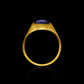 Twilight Tanzanite Cabochon Norse Signet Ring Side View
