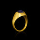 Twilight Tanzanite Cabochon Norse Signet Ring Side View